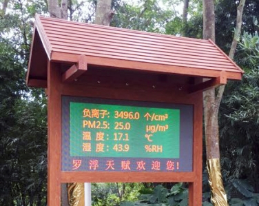 旅游景區(qū)負氧離子實時環(huán)境監(jiān)測系統(tǒng)案例實拍